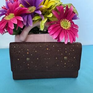 Vintage NWT  Rolfs embellished leather long wallet